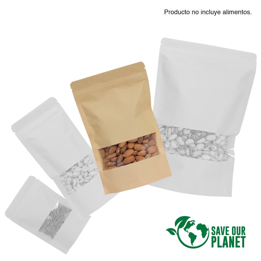 Bolsa doypack 250ml de papel kraft, para Alimentos