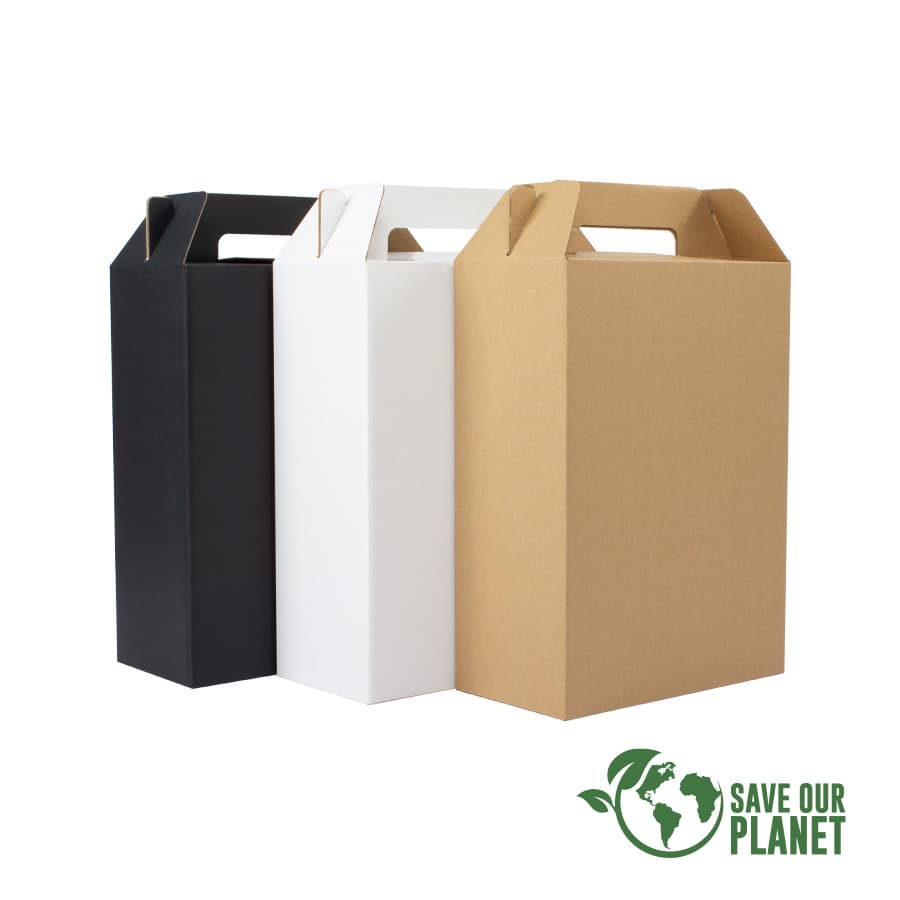 Caja autoarmable con asas, 25x20x12 cm