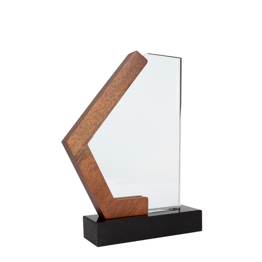 Trofeo Galvano de Madera y Cristal «Lewis»